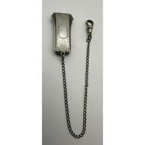 Vintage Antique Silverplate Belt Slide Watch Chain Art Deco